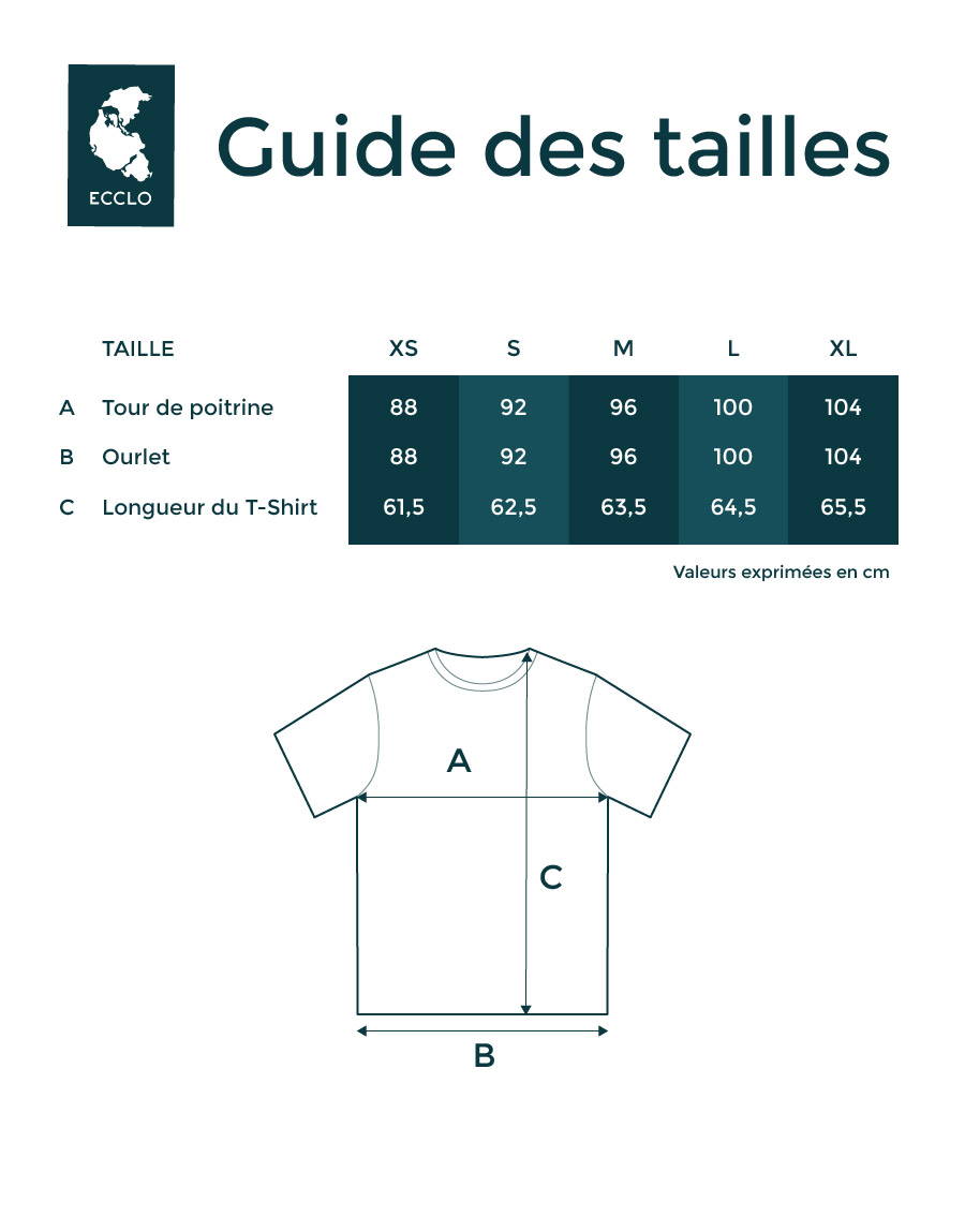 guide des tailles T-shirts