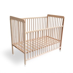 Lit bébé hêtre massif nature coulissant  60 x 120 - PRONATURE COULISSANT