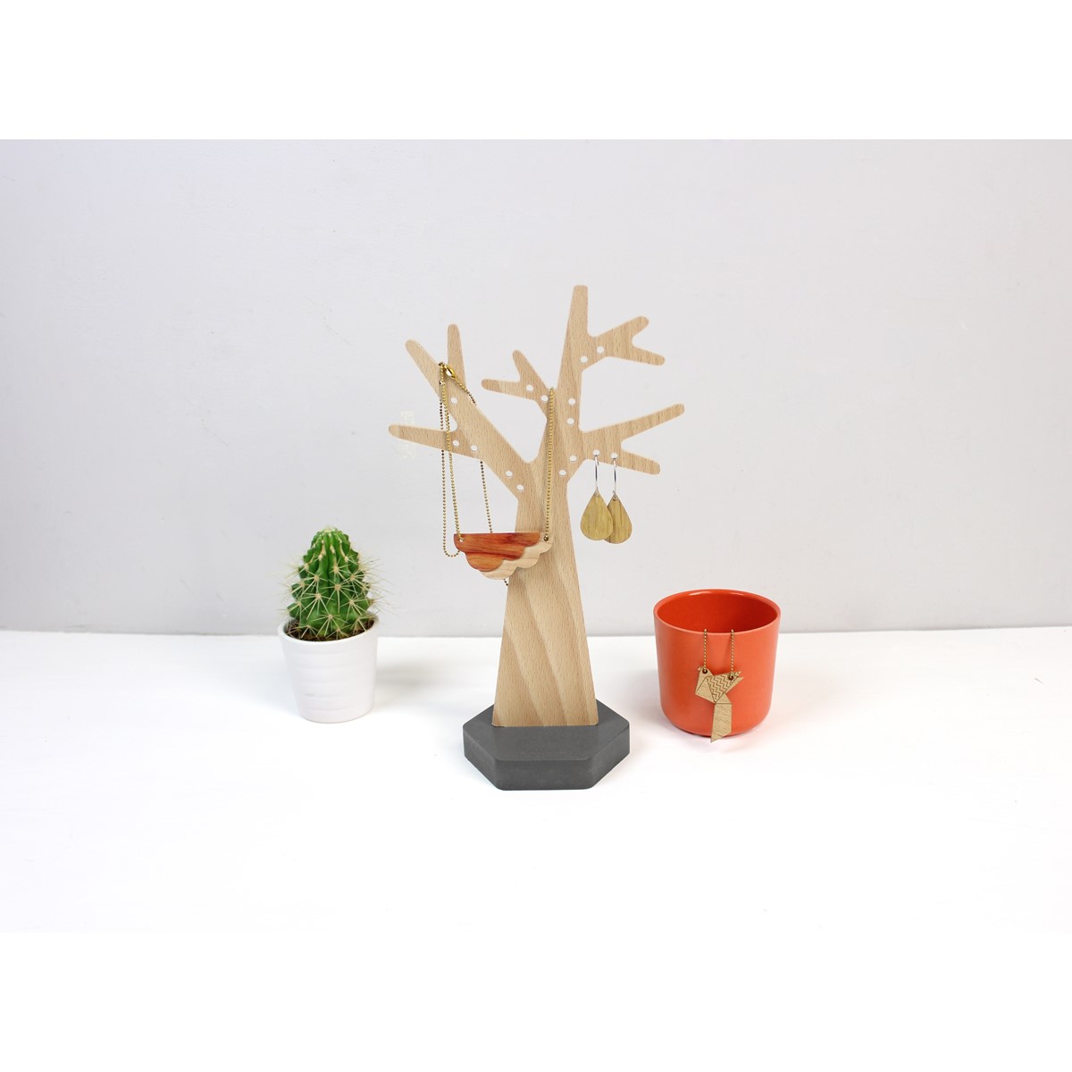 Arbre à boucle d'oreilles - Socle Hexagonal  4