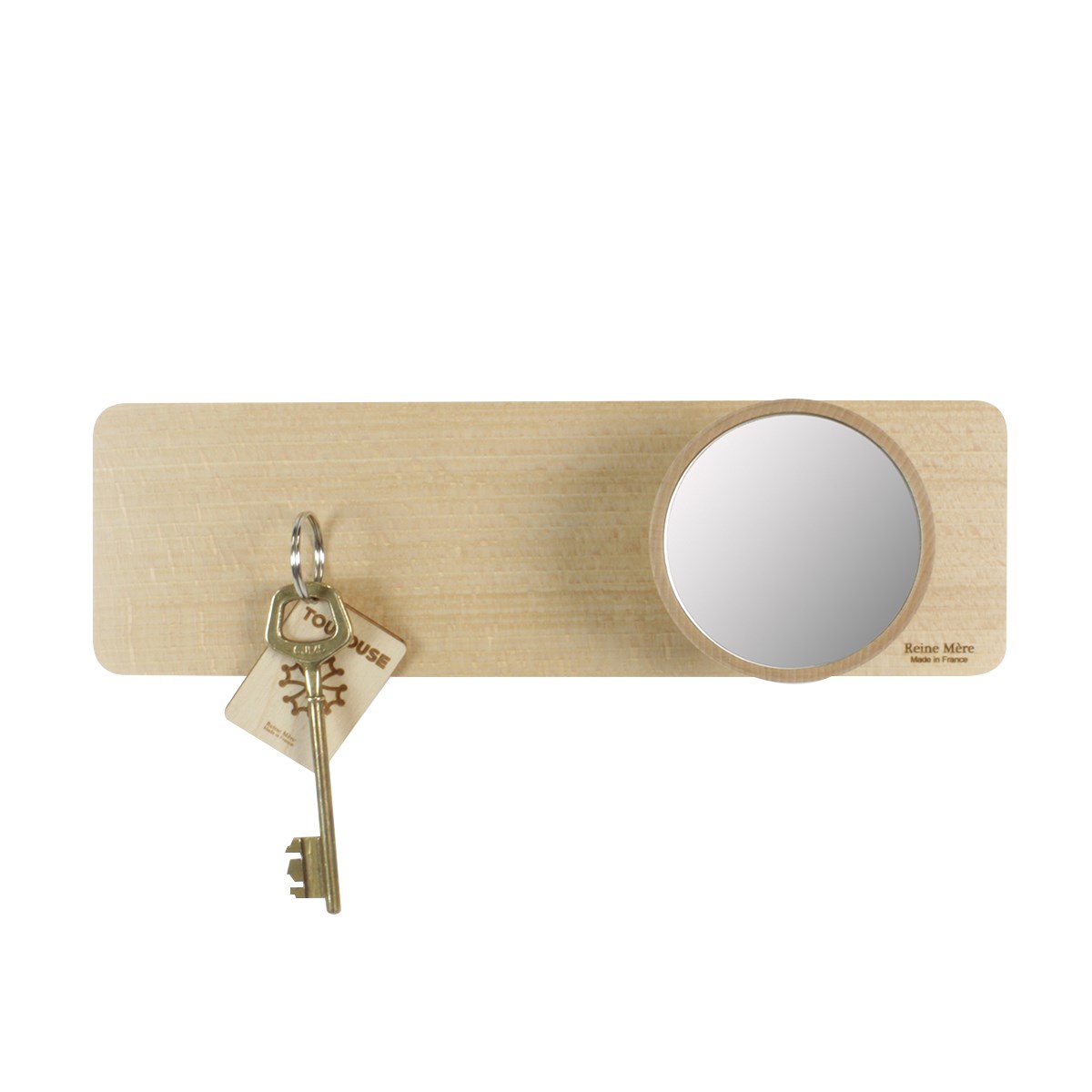 Porte-clés mural magnétique et patère miroir - NEWTON - GRAND MODÈLE 2