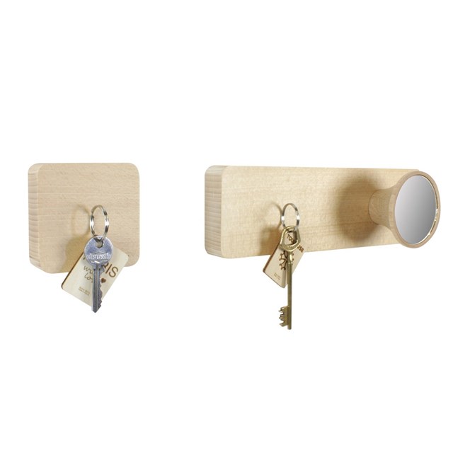 Porte-clés mural magnétique et patère miroir - NEWTON - GRAND MODÈLE 3