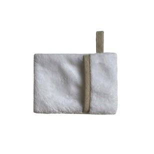 Pochette savon en éponge de bambou LES ESSENTIELS - Fabriqué en France - Blanc
