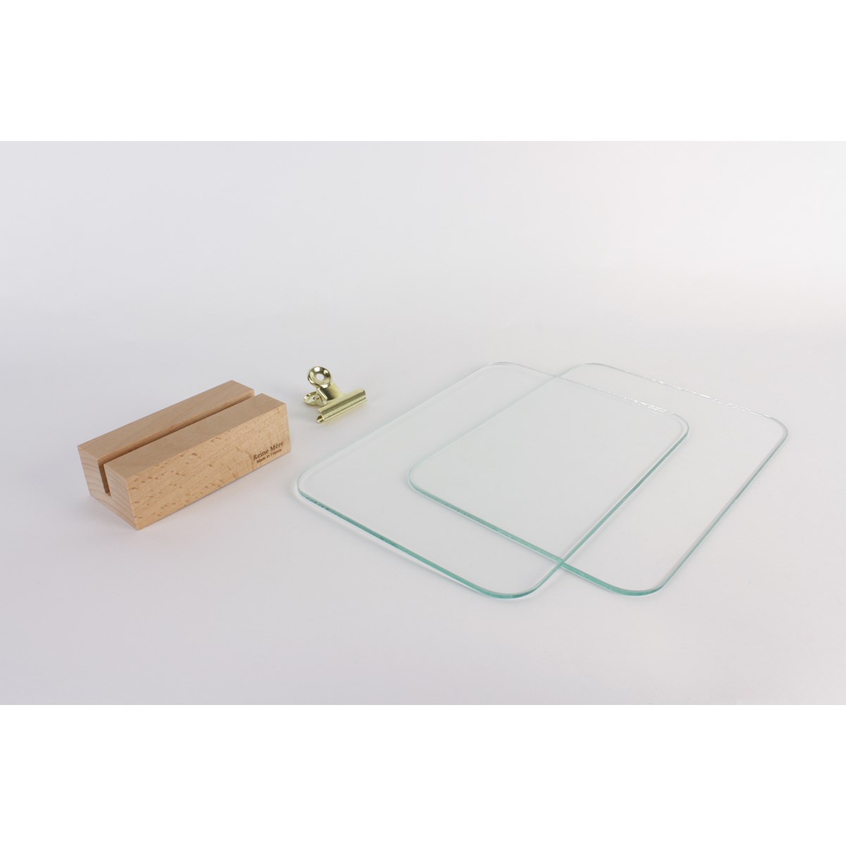 Sous-verre porte photo avec pince métal doré - VERRIERE 6