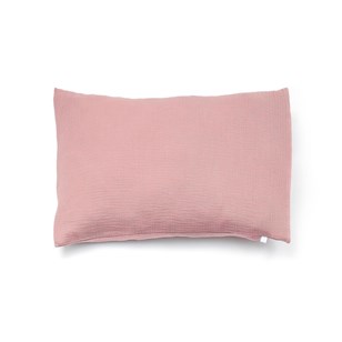 Taie d'oreiller double gaze de coton LES ESSENTIELS - Fabriqué en France - Rose poudré
