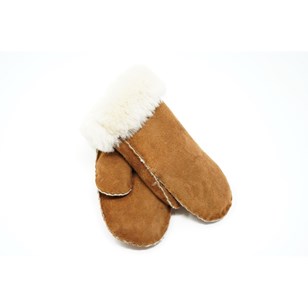 Moufles cuir de mouton pour enfant - Camel