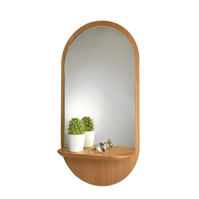 Miroir mural et tablette fabriqué en France à partir de bois issu de forêt gérée durablement