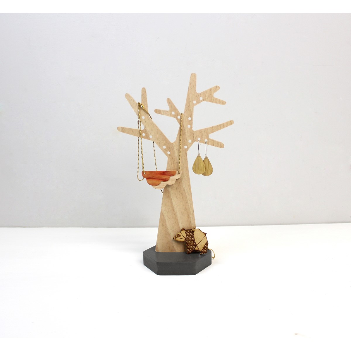 Arbre à boucle d'oreilles - Socle Hexagonal  3