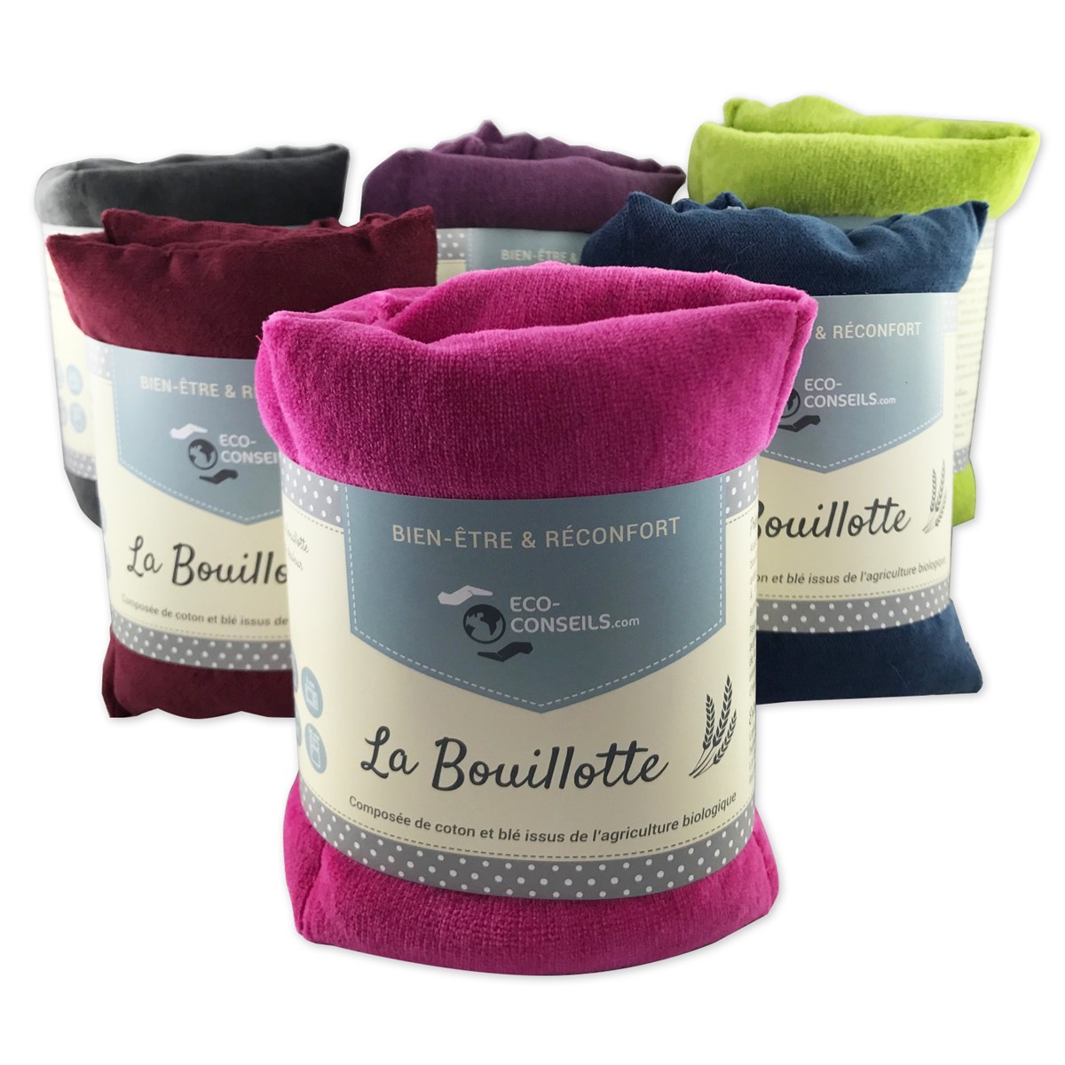 Bouillotte issue de l'agriculture biologique - Bleu Marine 3