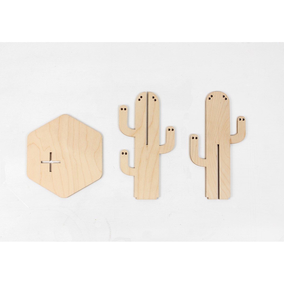 Cactus porte-bijoux en bois fabriqué en France