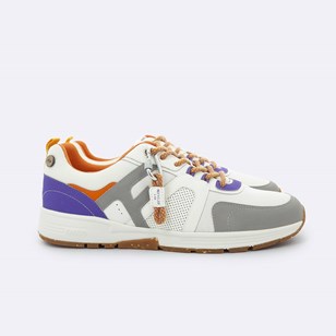 Sneakers en cuir recyclé - WILLOW - Crème & orange