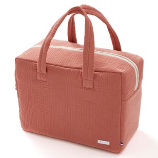 Sac à langer double gaze de coton LES ESSENTIELS - Fabriqué en France - Marsala