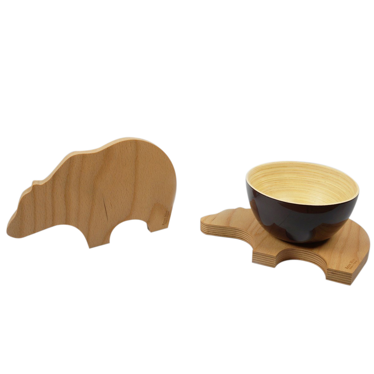 Dessous de plat cannelle fabriqué en France dans le Jura à partir de hêtre issu de forêt gérée durab