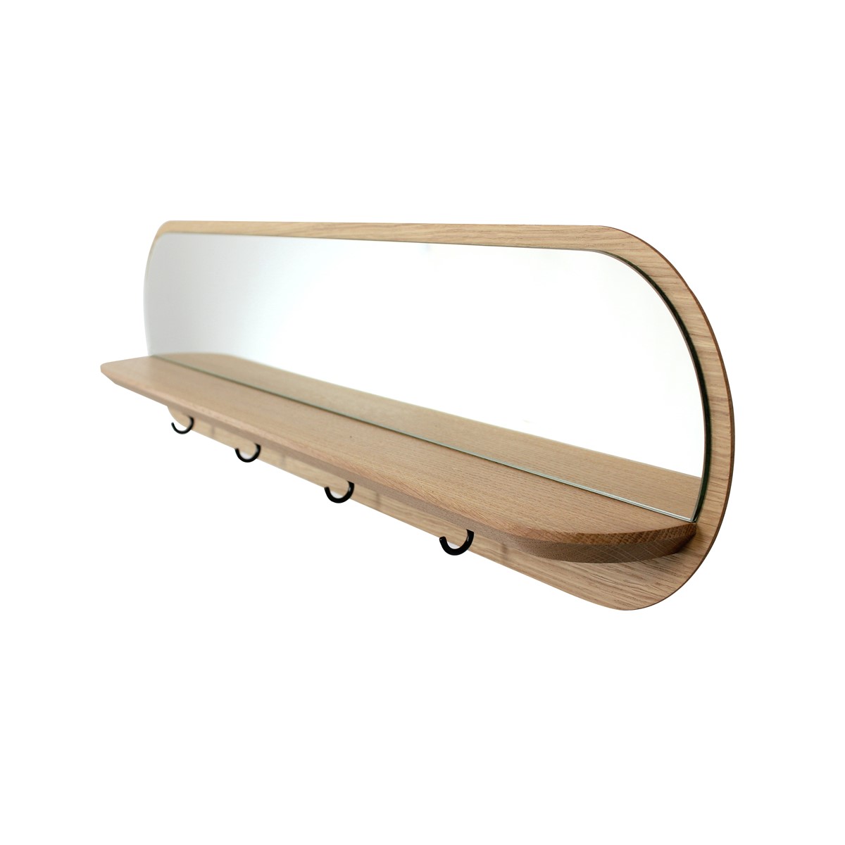 Miroir et vide-poche mural en bois issu de forêt géré durablement et fabriqué en France