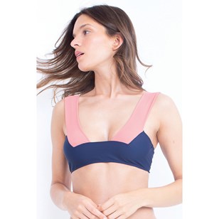 Haut de maillot de bain en Econyl - SALOME - Bleu & Rose