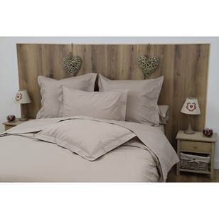 Parure housse de couette coton Percale 200 fils - DESIREE - Beige