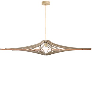 Suspension design SINGING BRUT XL D160cm - Cordon lin rosace bois