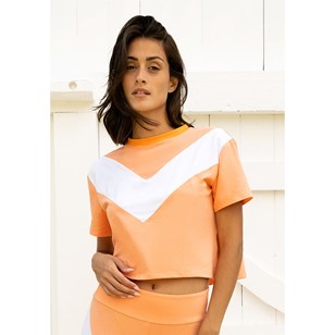 T-shirt court en coton bio - SALOME - Tricolore
