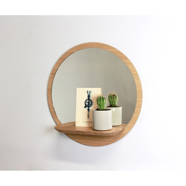 Miroir mural fabriqué en France à partir de bois issu de forêt gérée durablement