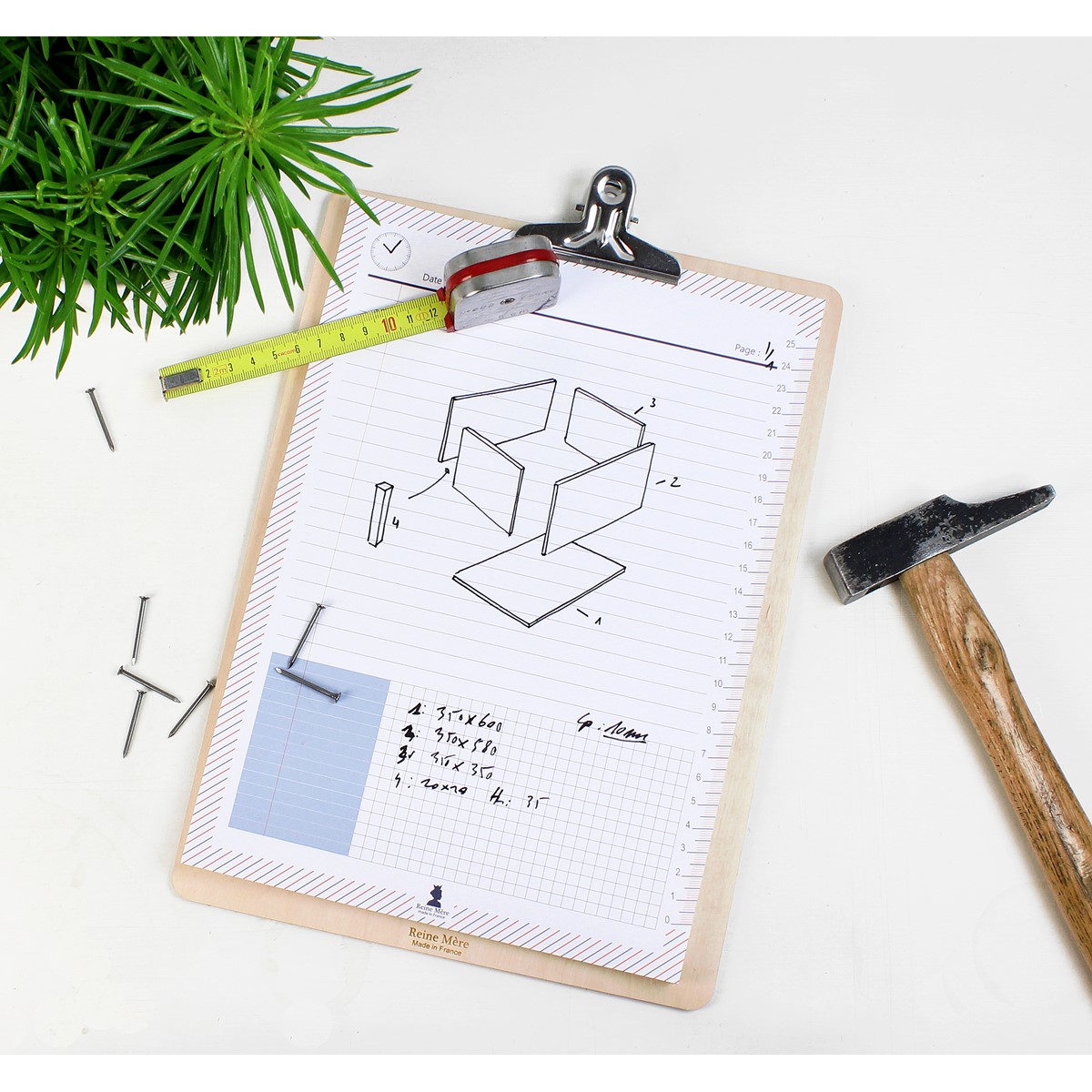 Ecritoire A4 en bois et papier issu de forêt gérée durablement et fabriqué en France
