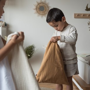 Pochon double gaze de coton - Fabriqué en France - Marsala