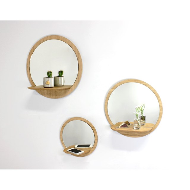 Miroir mural fabriqué en France à partir de bois issu de forêt gérée durablement
