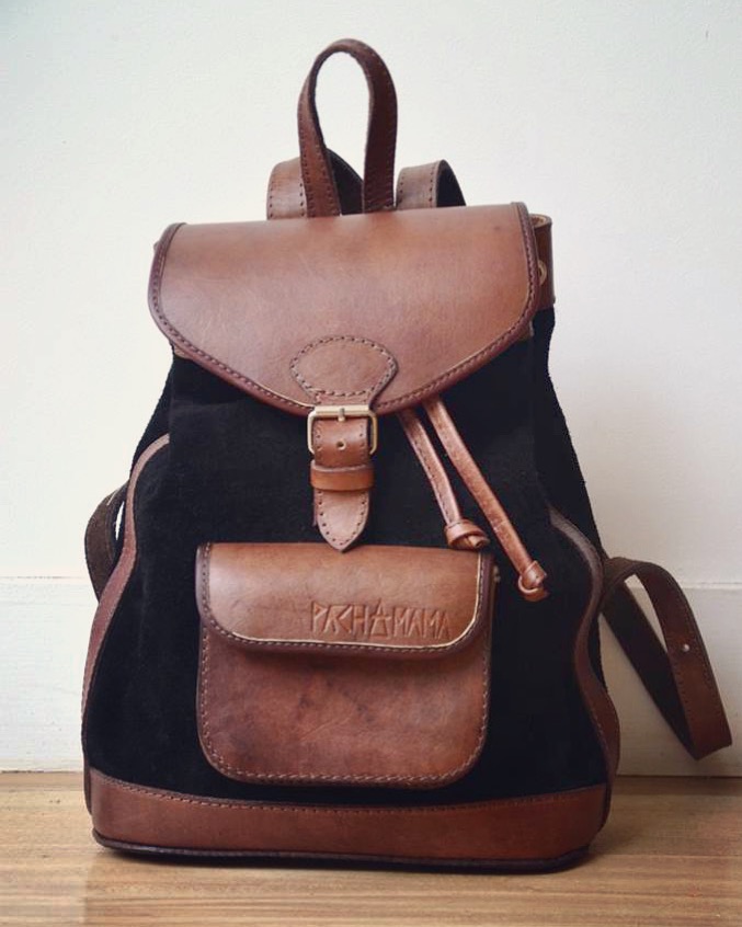 sac à dos noir en cuir