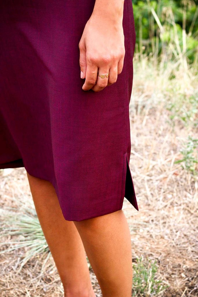 Robe longue bordeaux en laine froide - Carine 5