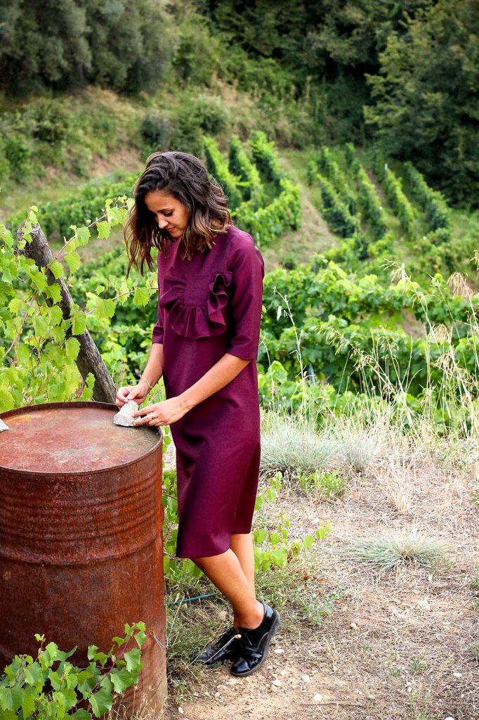 Robe longue bordeaux en laine froide - Carine 6