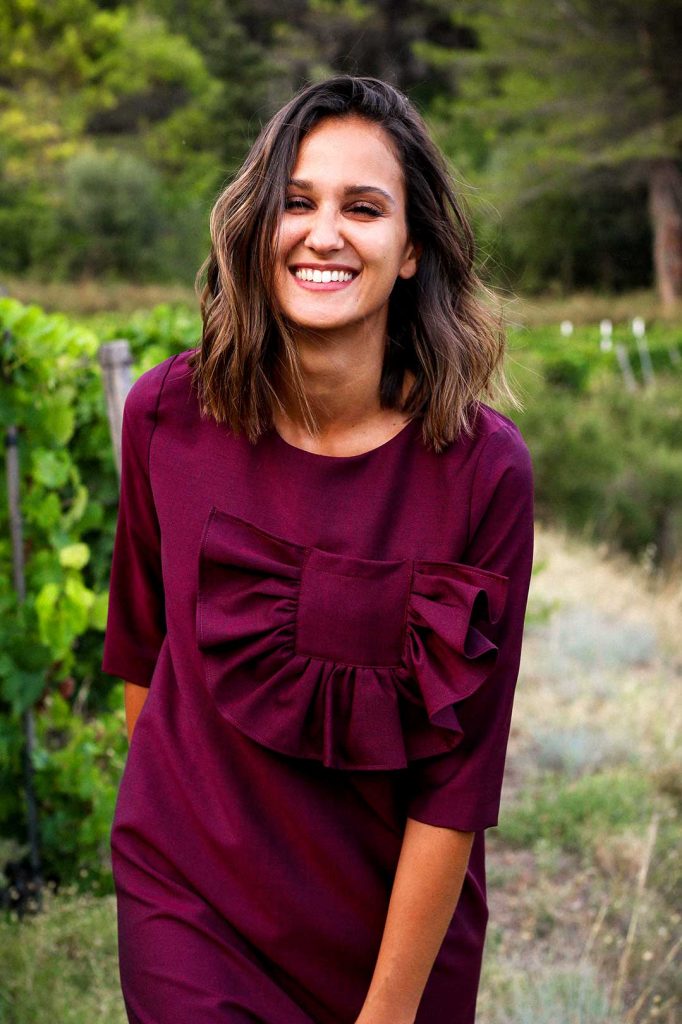 Robe longue bordeaux en laine froide - Carine 7