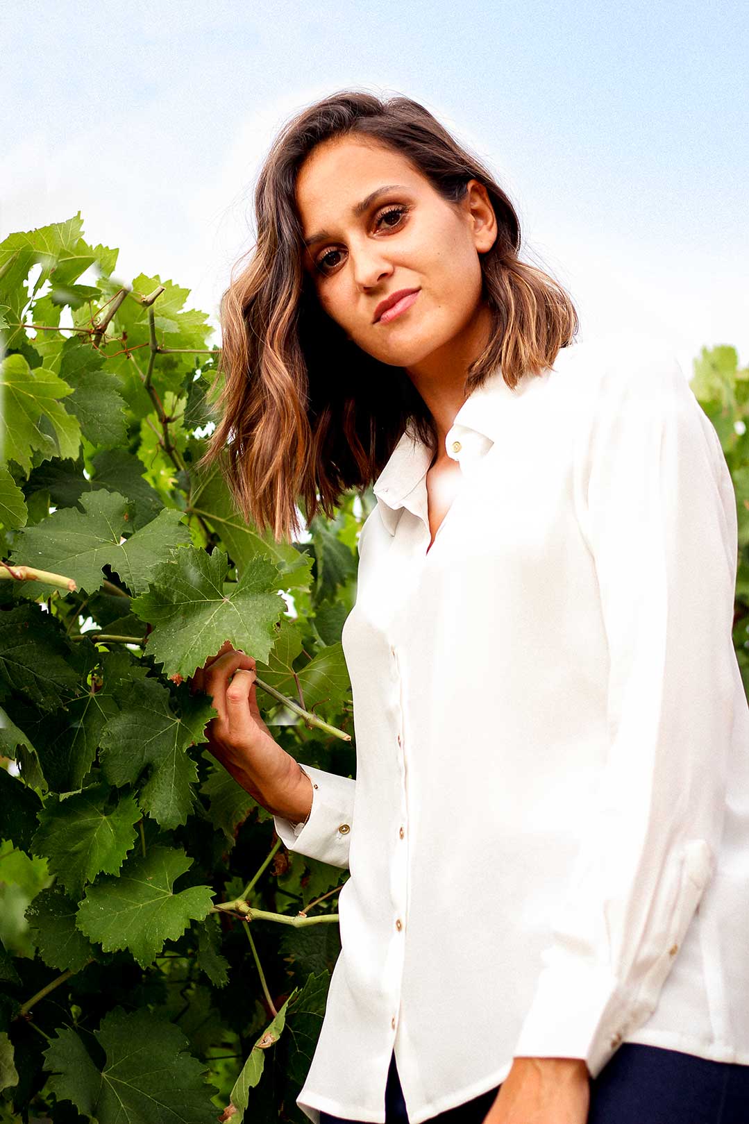 Chemise en soie lavée blanche - Muriel 2