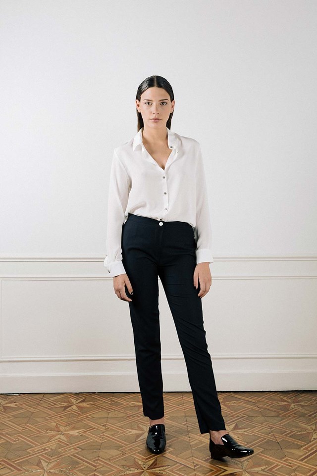 Chemise en soie lavée blanche - Muriel 3