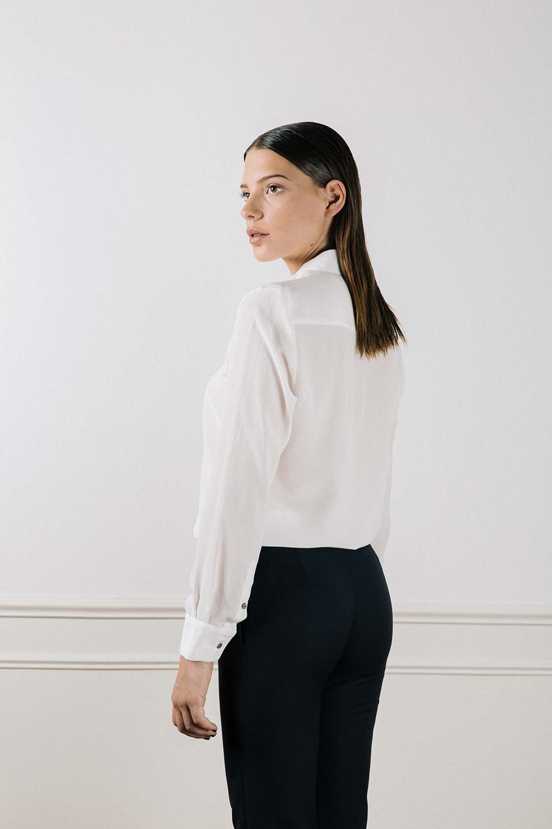 Chemise en soie lavée blanche - Muriel 5