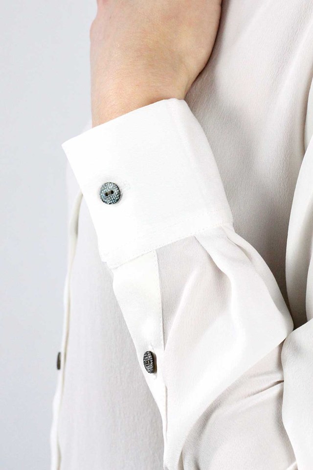 Chemise en soie lavée blanche - Muriel 6