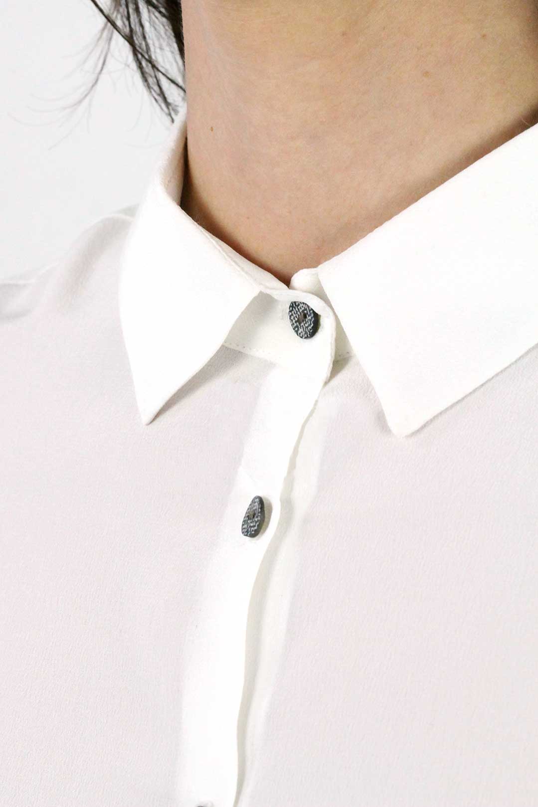 Chemise en soie lavée blanche - Muriel 7