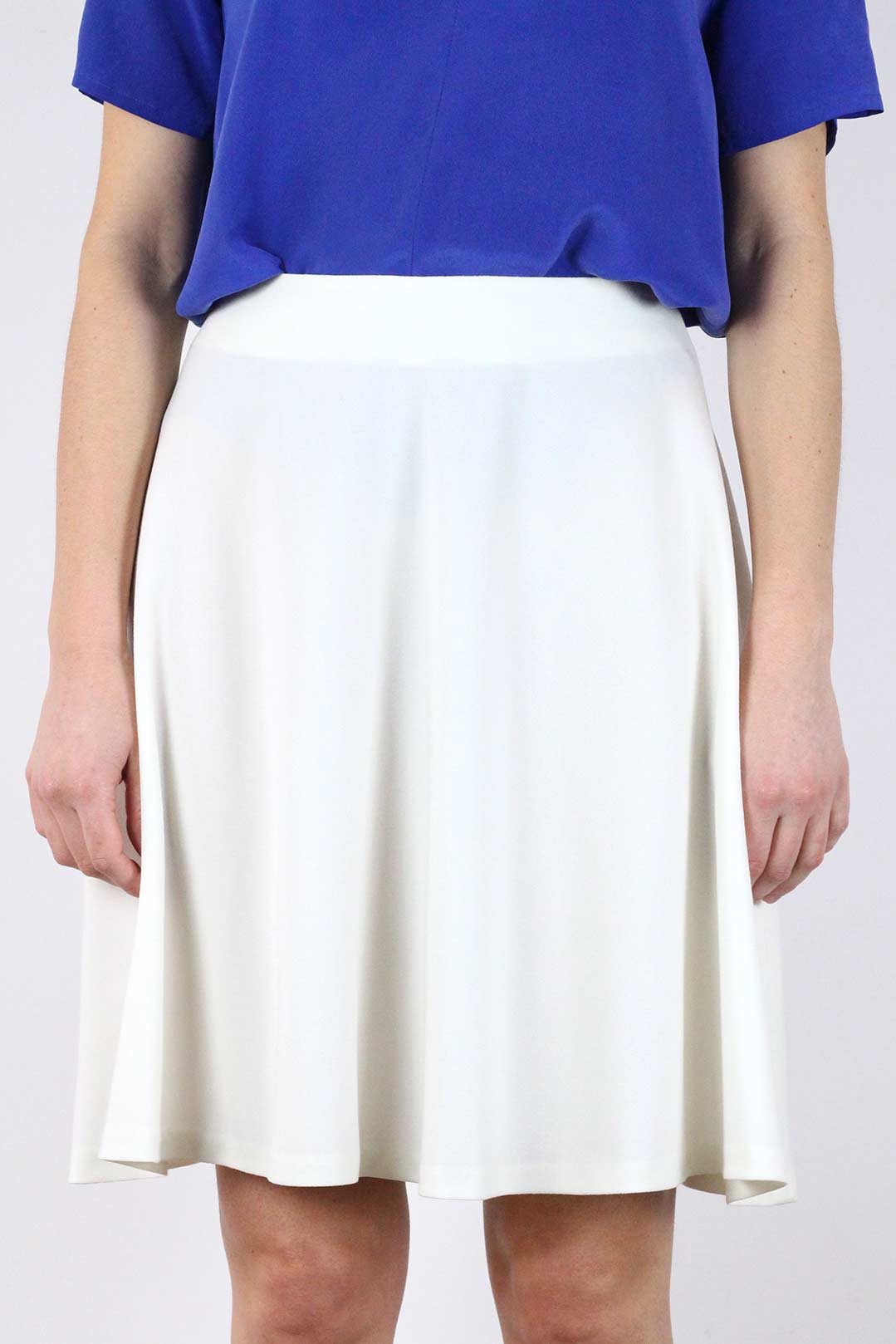 Jupe en crêpe de laine écru patineuse - Lucie 4