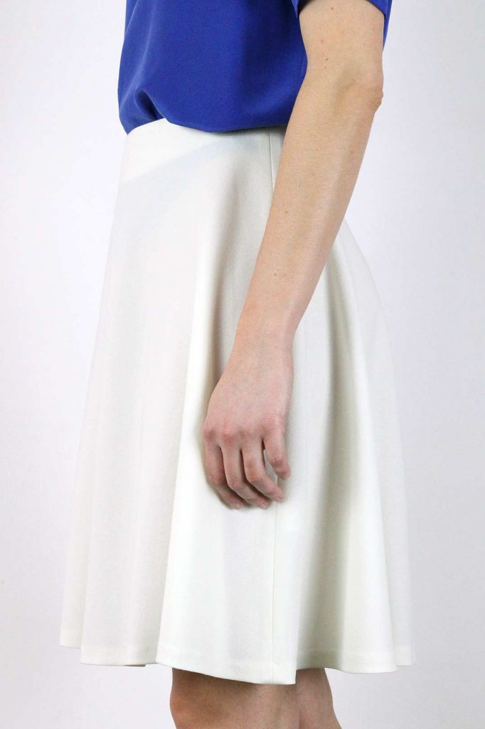 Jupe en crêpe de laine écru patineuse - Lucie 7