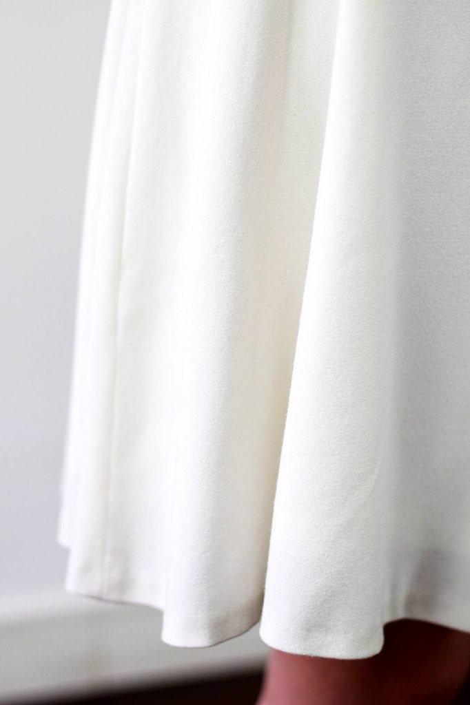 Jupe en crêpe de laine écru patineuse - Lucie 8