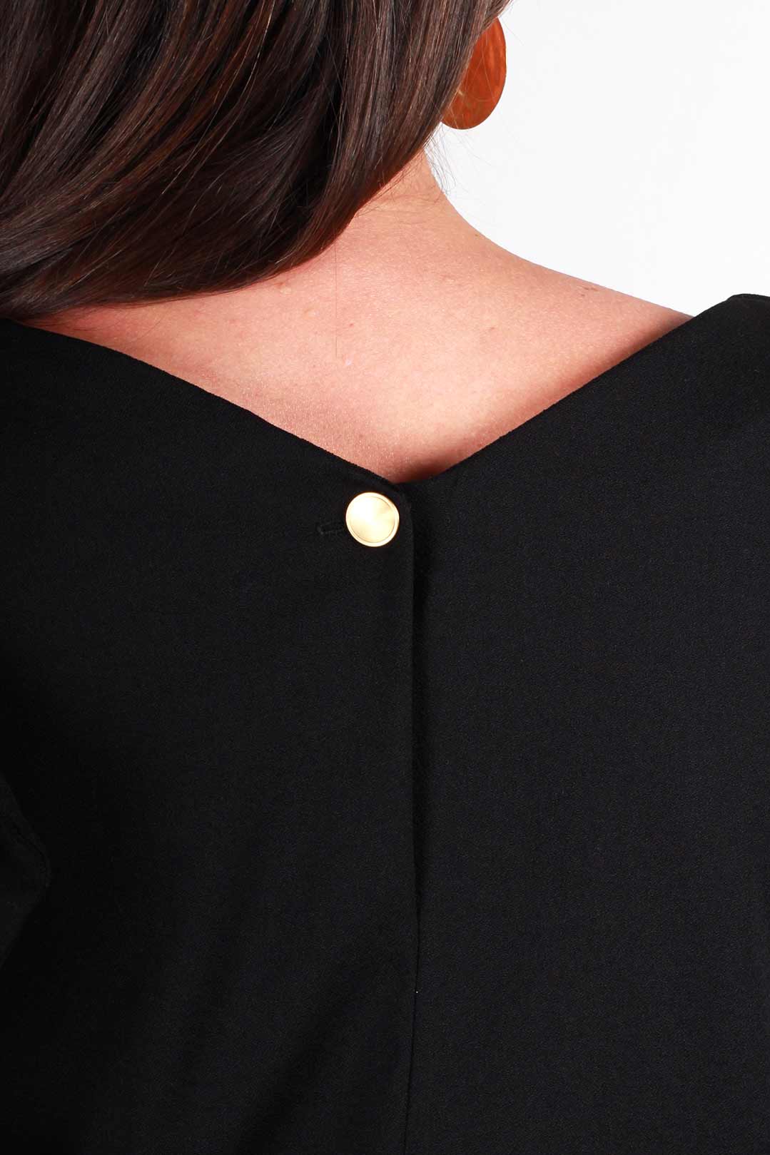 Top noir manches longues à volants - Nadine 7