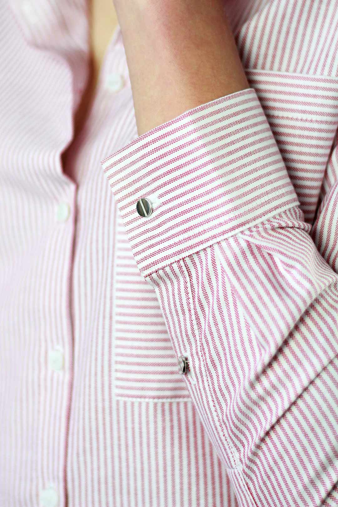 Chemise rayée rouge et blanc en coton OEKO-TEX® – Marie Hélène 6