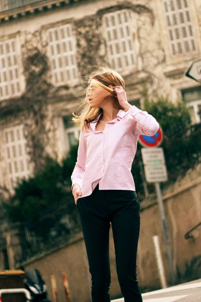 Chemise rayée rouge et blanc en coton OEKO-TEX® – Marie Hélène 7