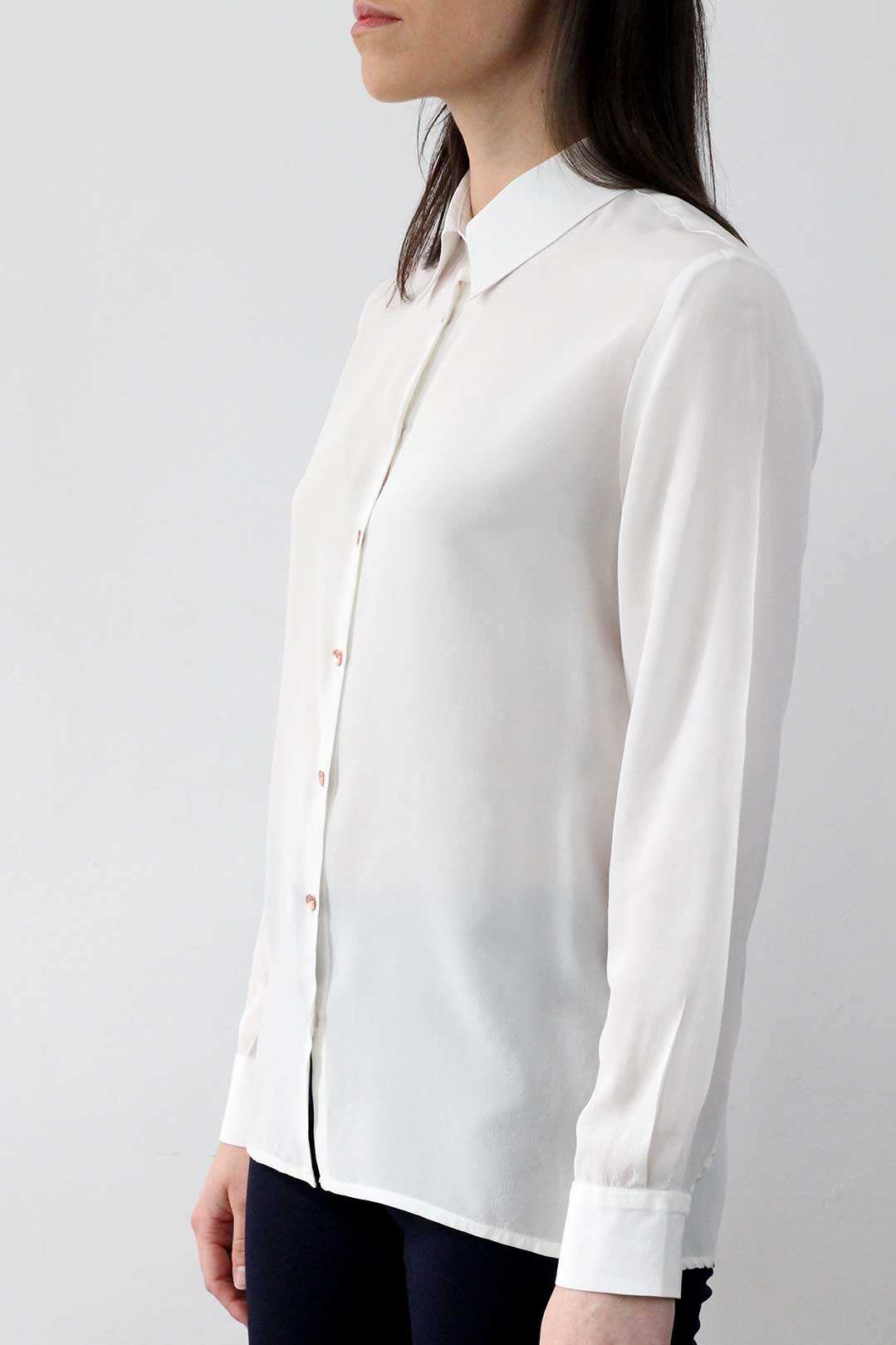 Chemisier chic en soie blanche - Géraldine 3