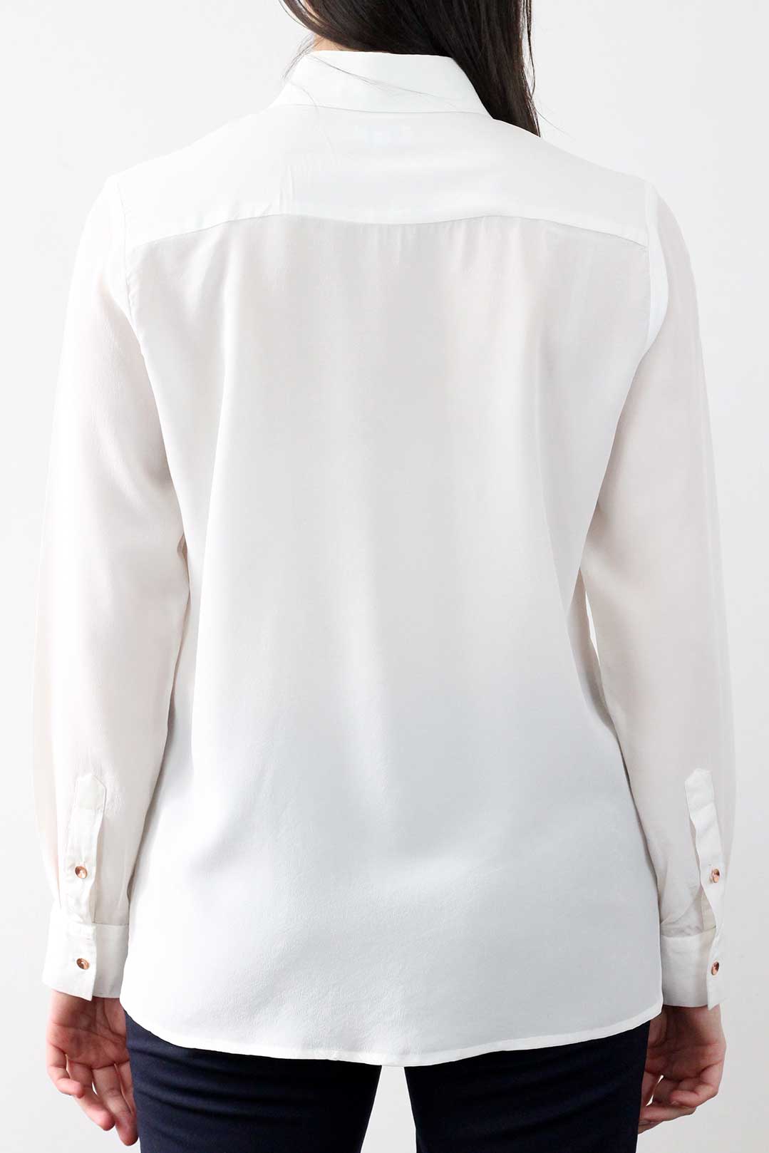 Chemisier chic en soie blanche - Géraldine 4