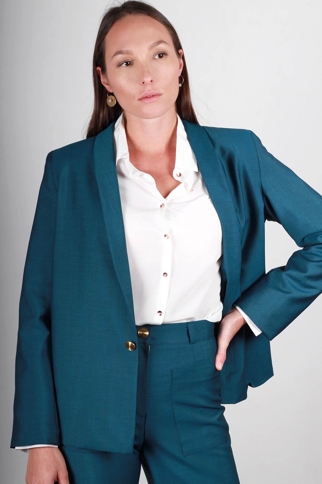 Chemisier chic en soie blanche - Géraldine 7