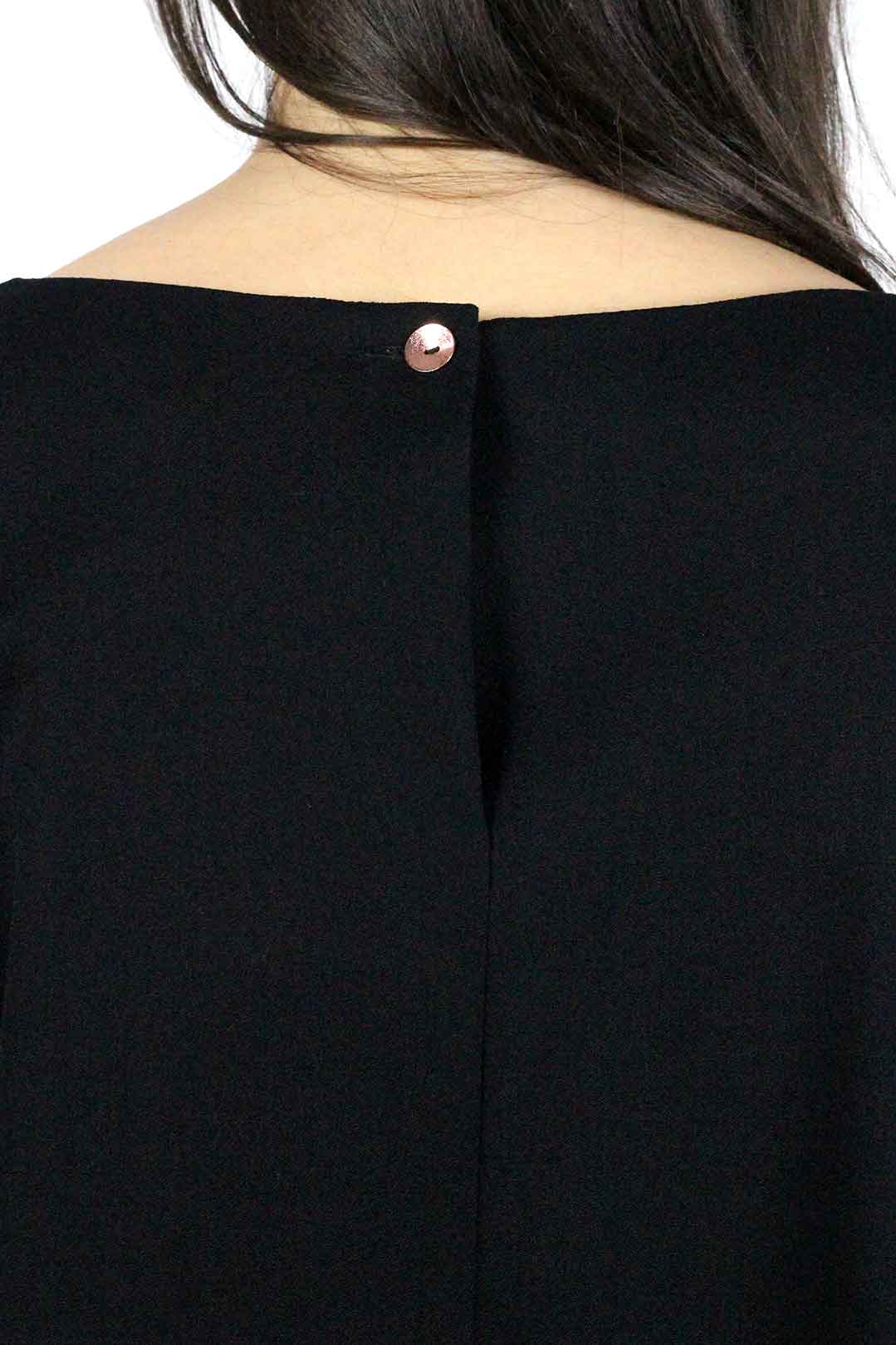 Top noir manche longue en crêpe - Cara 7