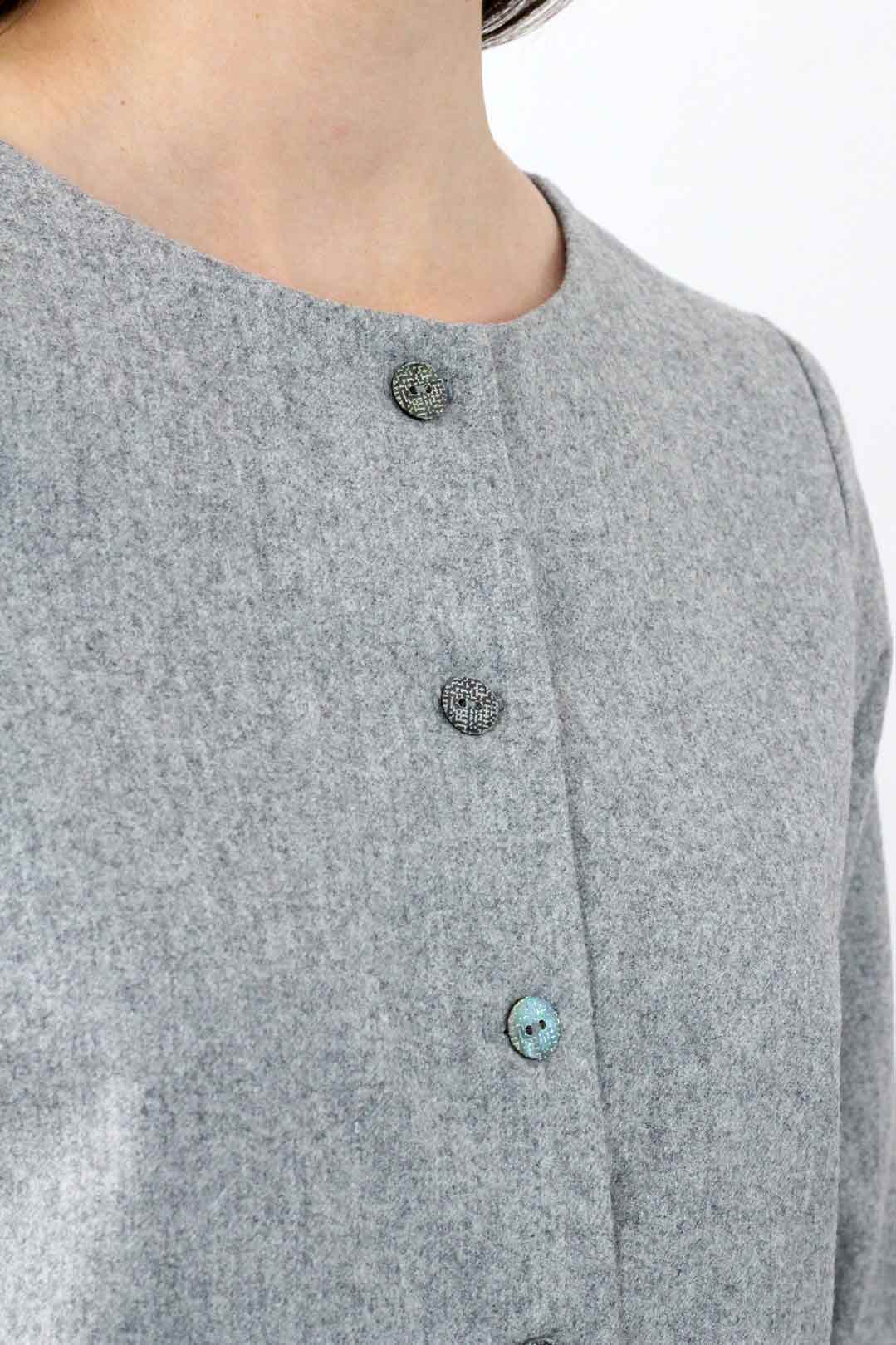 Gilet gris en laine flanelle 120'S - Laurence 3