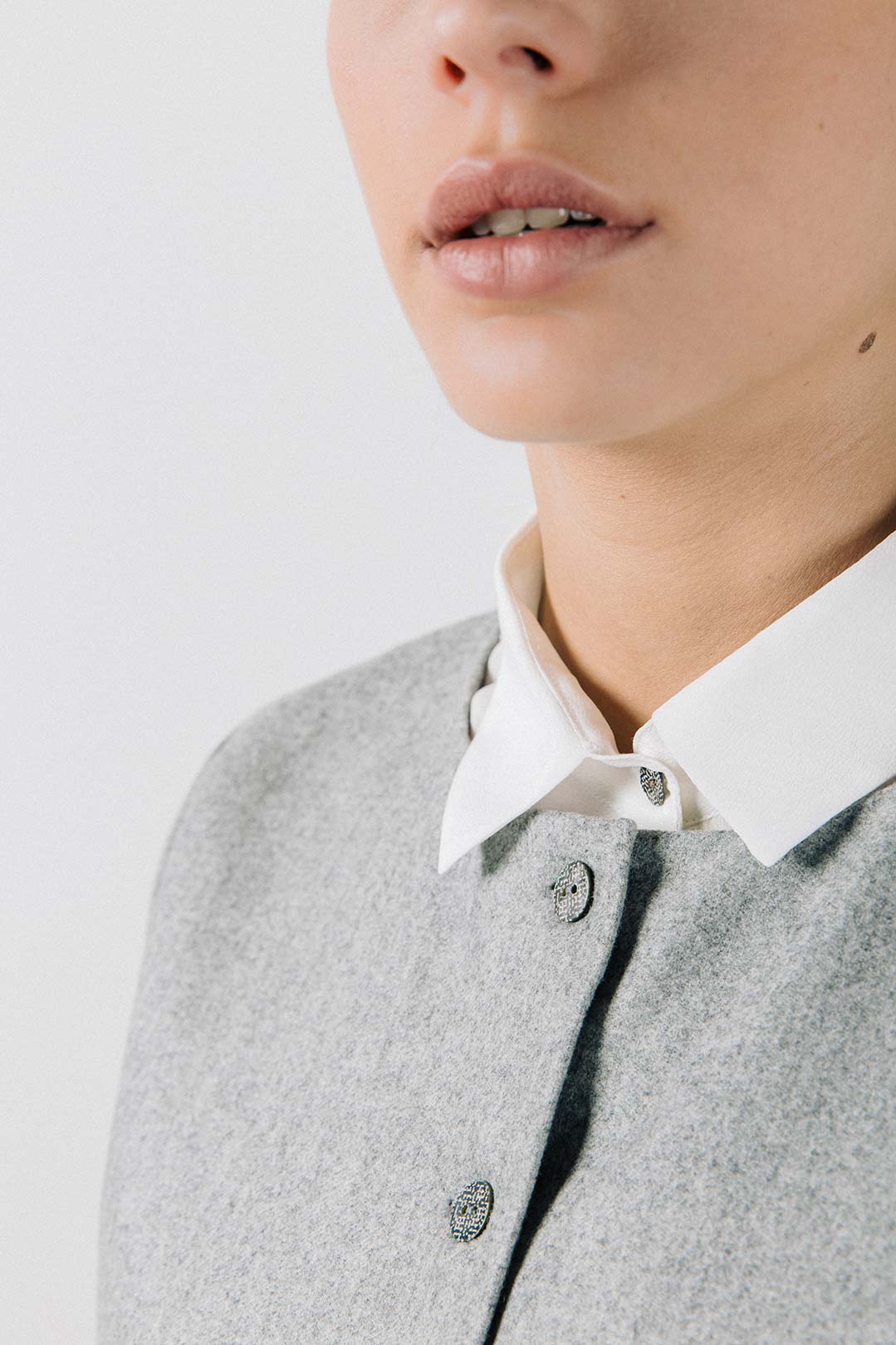 Gilet gris en laine flanelle 120'S - Laurence 6