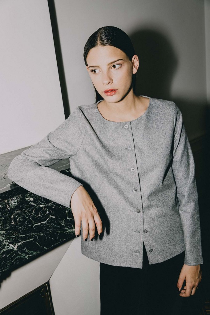 Gilet gris en laine flanelle 120'S - Laurence 8