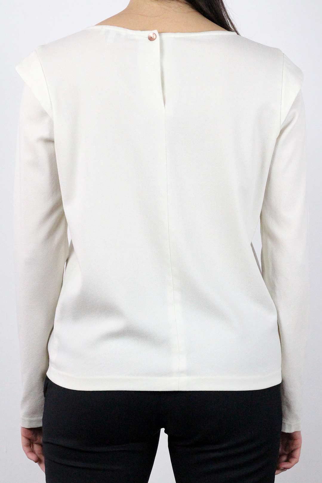 Top blanc manches longues crêpe - Justine 4