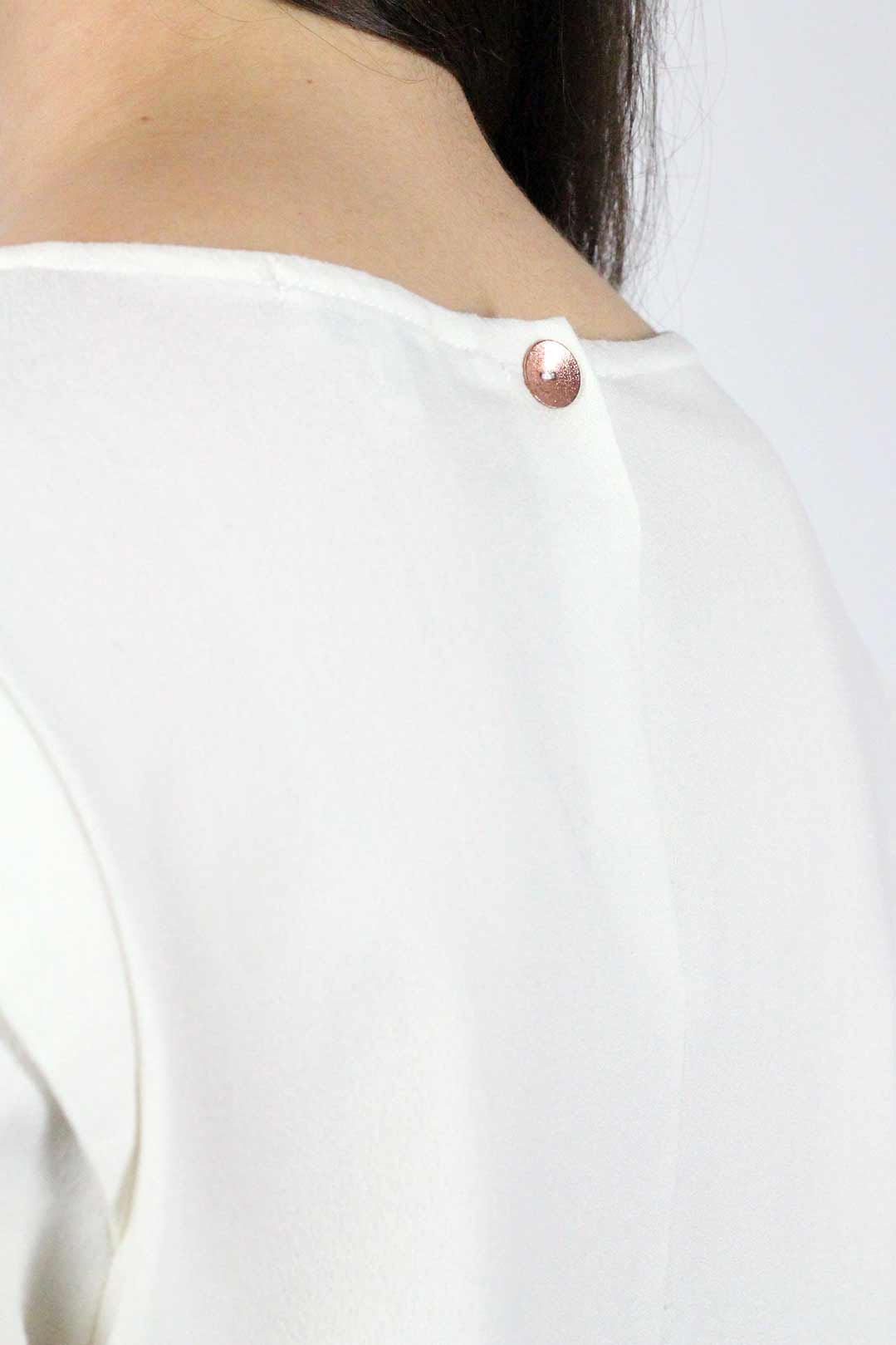 Top blanc manches longues crêpe - Justine 5