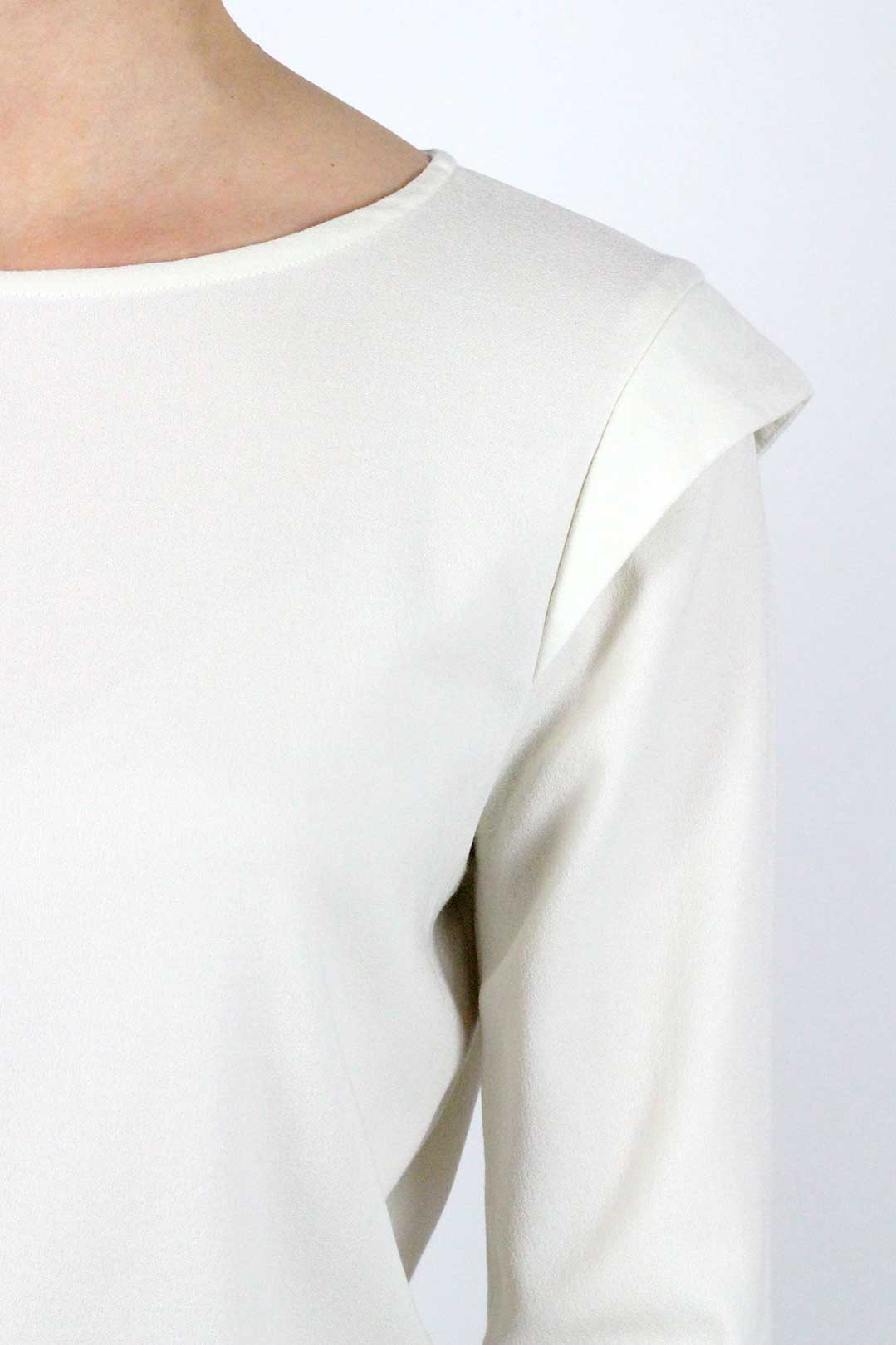 Top blanc manches longues crêpe - Justine 6